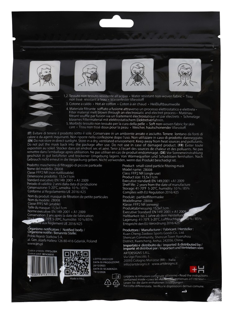 Maschera Protettiva Ffp2 Nera - Foto 3
