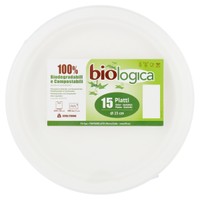15 Piatti Piani Usa & getta Biodegradabili E Compostabili Biologica Cm . 2 15 Piatti Piani Usa & getta Biodegradabili E Compostabili Biologica Cm . 2