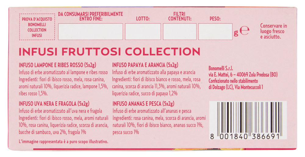 Infusi Fruttosi 100% Naturali Collection In Filtri 20x2g Bonomelli - Foto 2