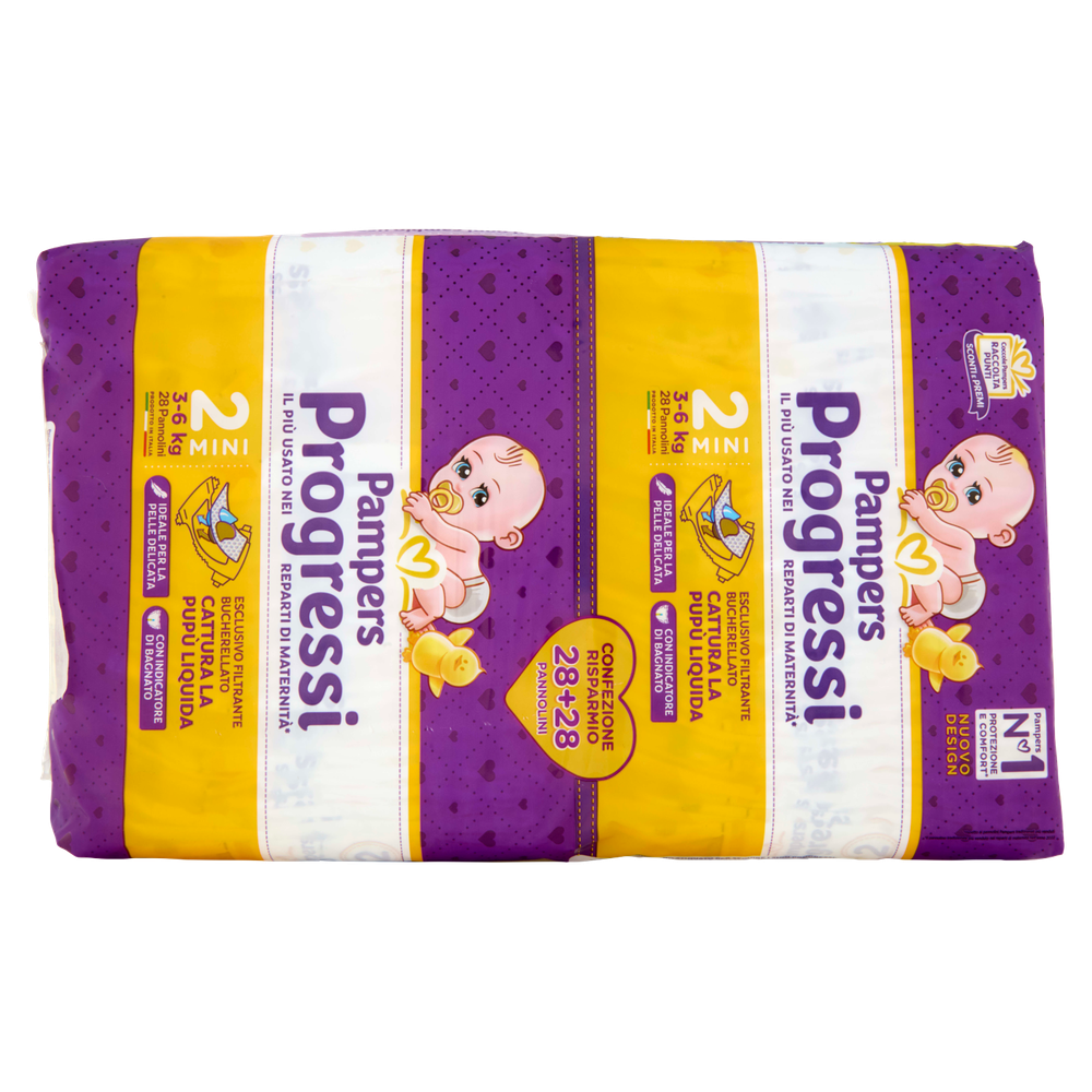 56 Pannolini Progressi Taglia 2 Mini Pampers - Foto 3
