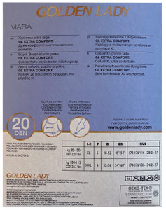 Collant Mara Tg XL Nero 20 Denari Golden Lady