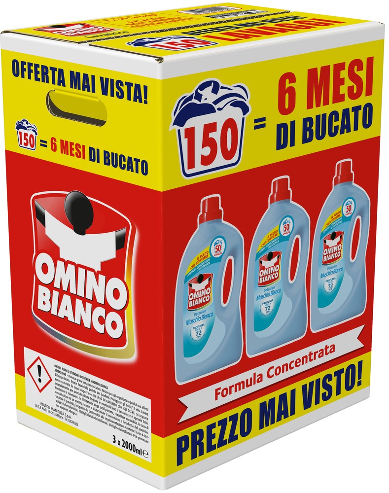 Detersivo Lavatrice Muschio Bianco 3 Da 50 Lavaggi Omino Bianco - Foto 1