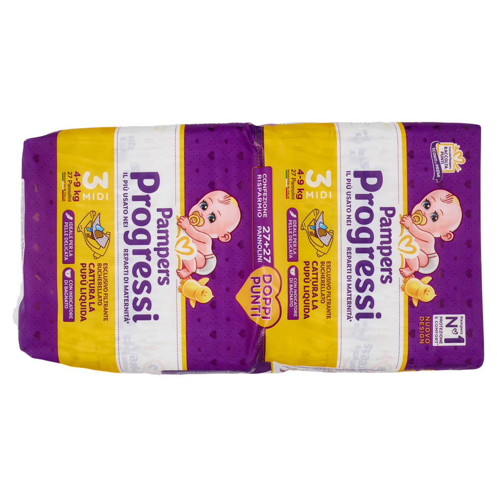 54 Pannolini Progressi Taglia 3 Midi Pampers - Foto 3