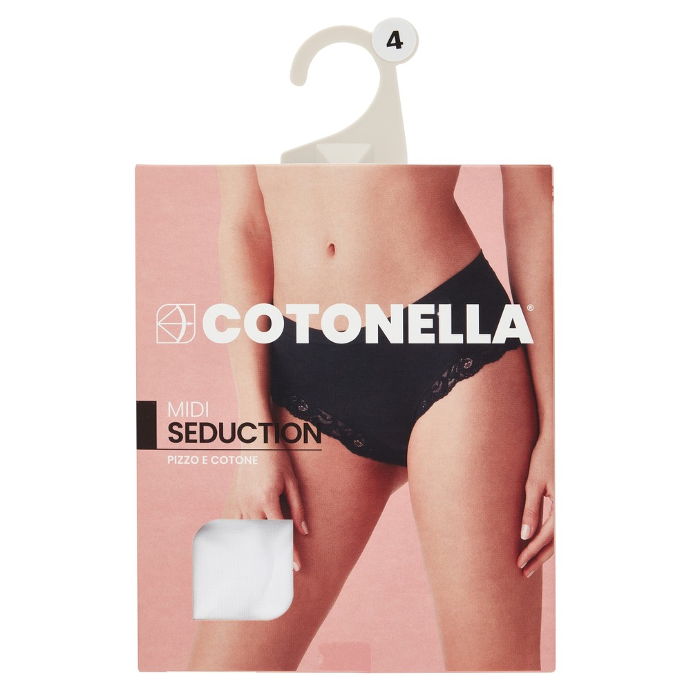 Slip Midi Donna Con Pizzo Taglia 4 Bianco Cotonella - Foto 1