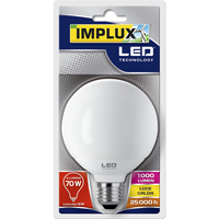 Lampadina Led Globo 70w E27 Luce Calda Implux Lampadina Led Globo 70w E27 Luce Calda Implux