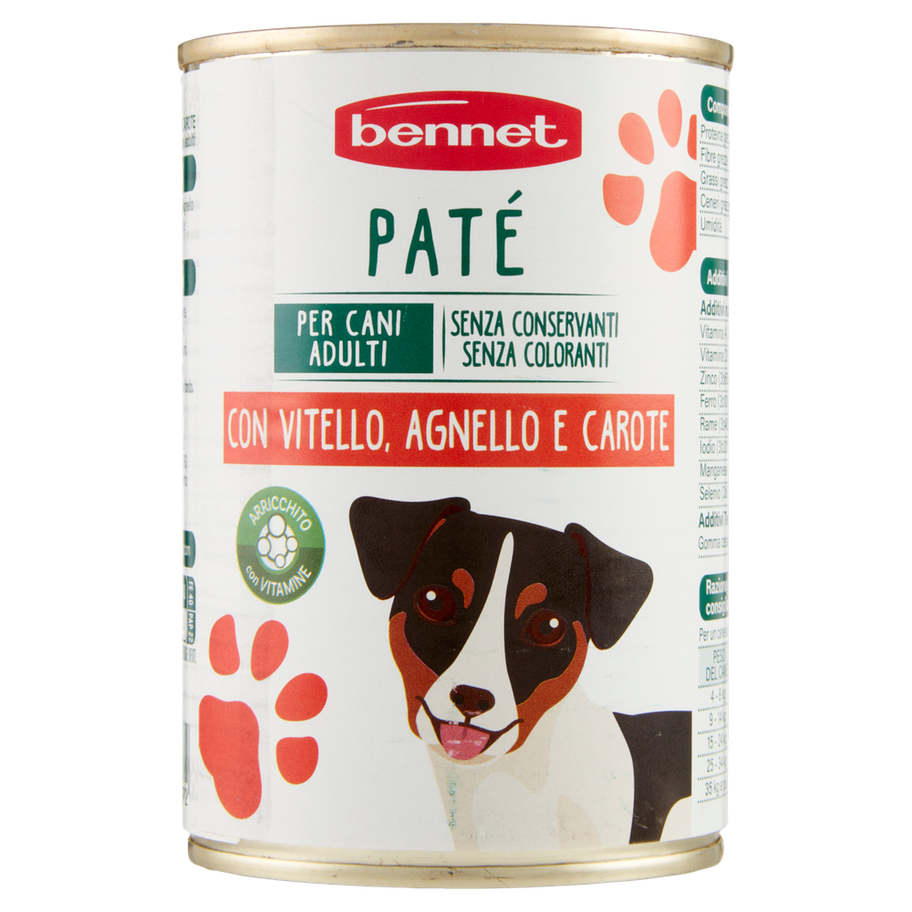 Pate' Cani Con Vitello,Agnello E Carote Cani Bennet - Foto 3
