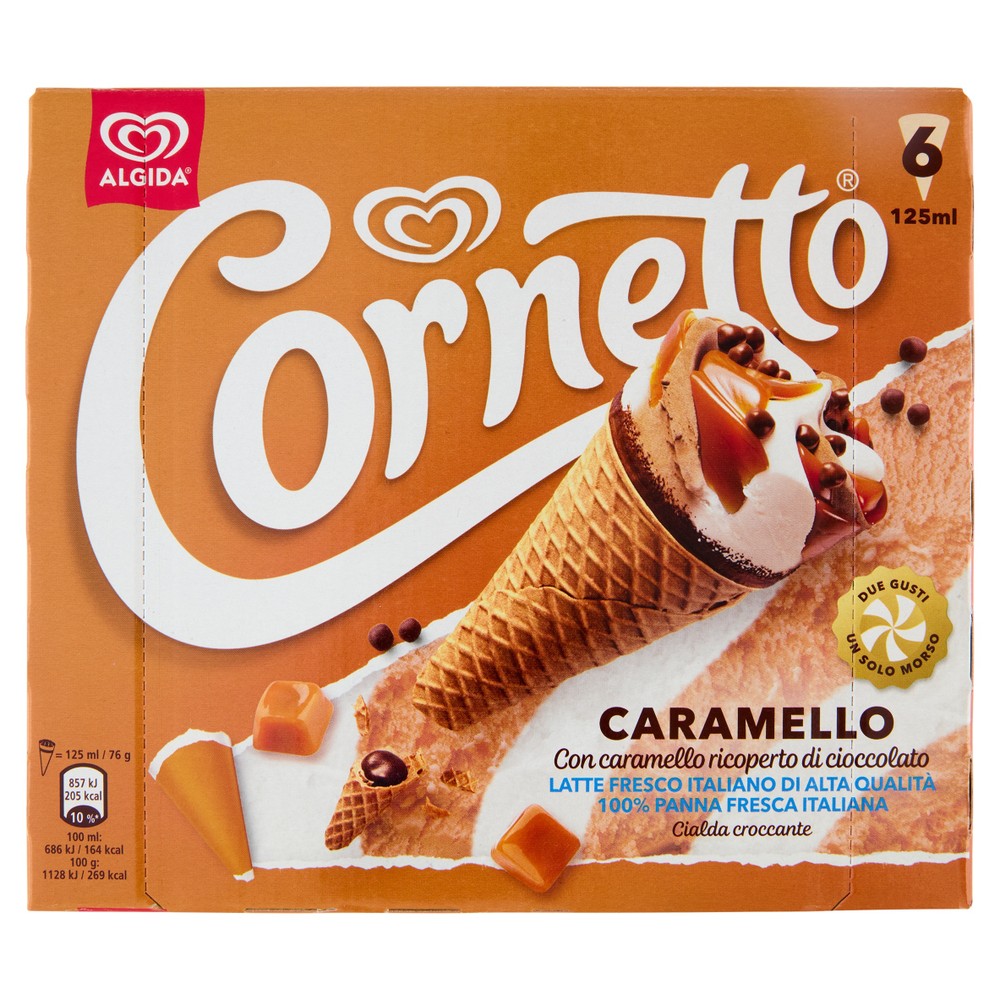 Cornetto Caramello 6x76g Algida - Foto 1