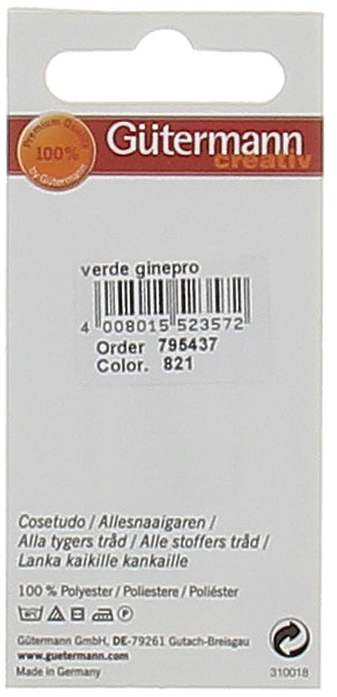 Filo Per Cucire Colore 821 Verde Ginepro Mt.100 Gutermann - Foto 2