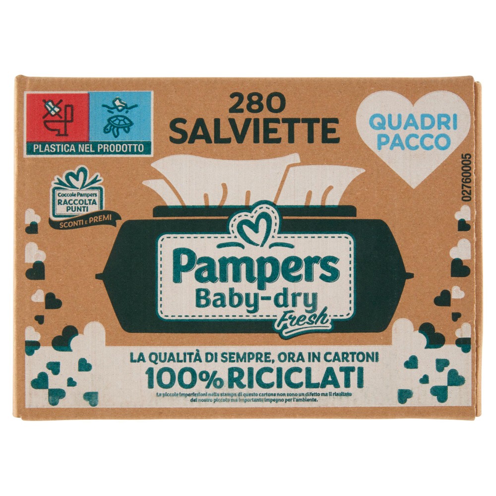 Salviettine Baby Dry Fresh Quadripack Pampers