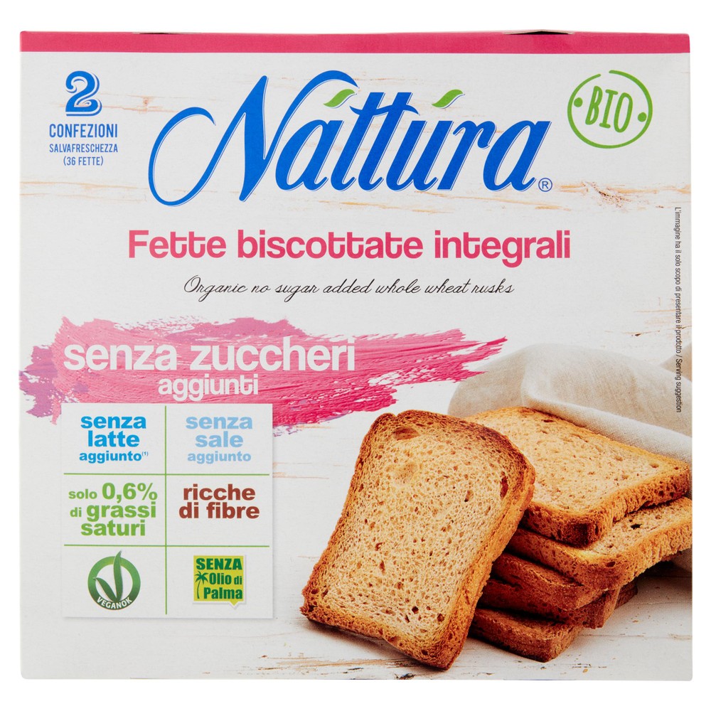 Fette Biscottate Integrali Senza Zuccheri Aggiunti Nattura - Foto 1