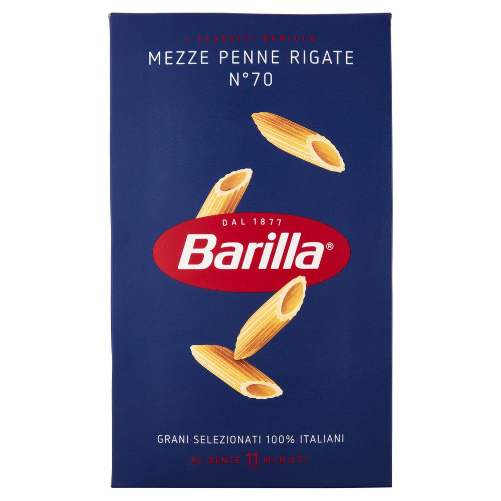 Pasta Mezze Penne Rigate N.70 100% Grano Italiano Barilla - Foto 1