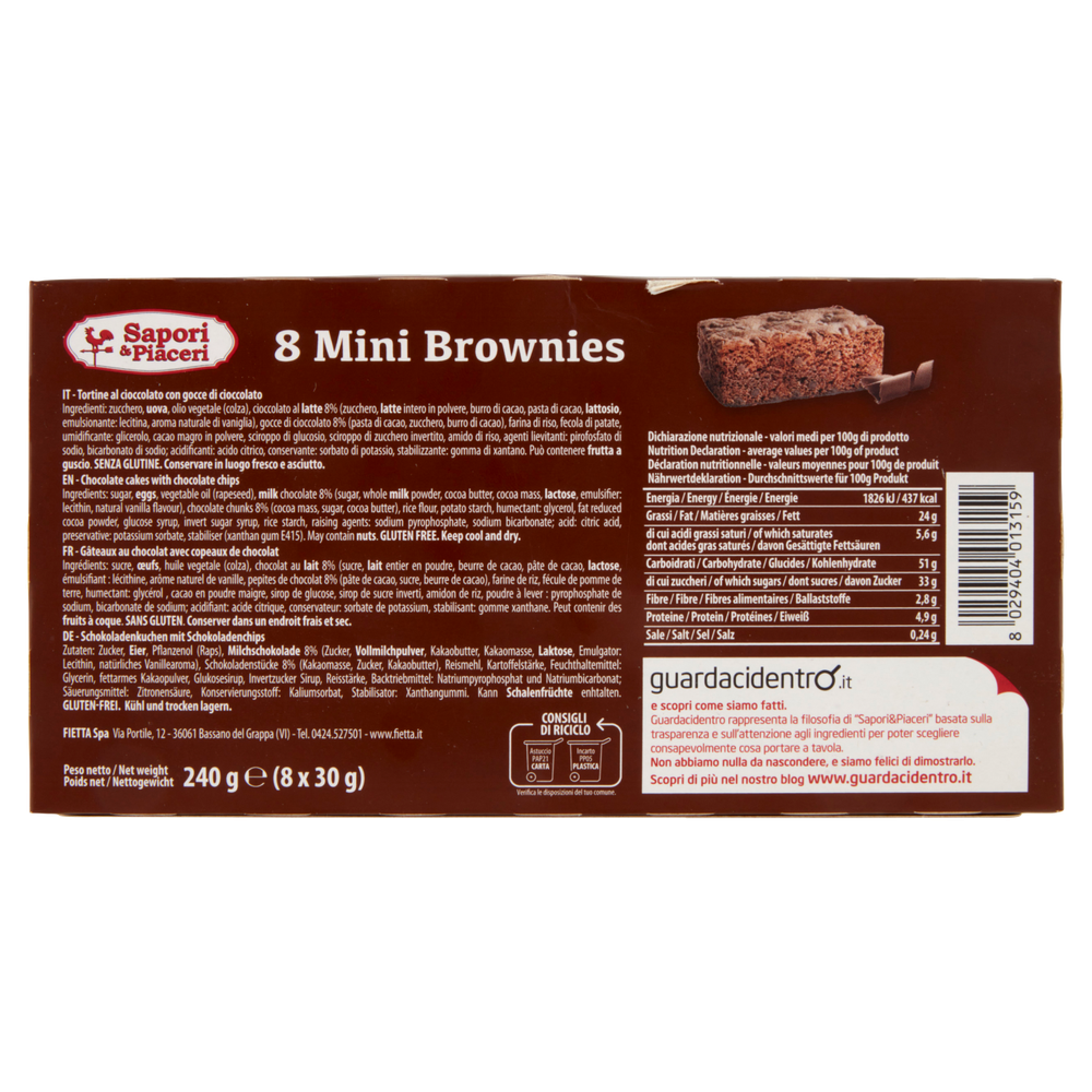 Mini Brownies 8x30g Con Gocce Di Cioccolato Sapori & Piaceri - Foto 3