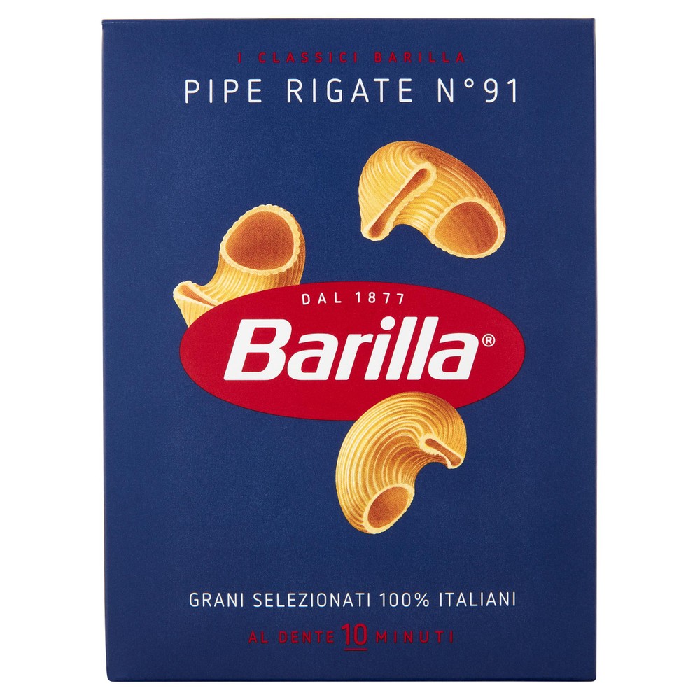 Pasta Pipe Rigate N.91 100% Grano Italiano Barilla - Foto 1