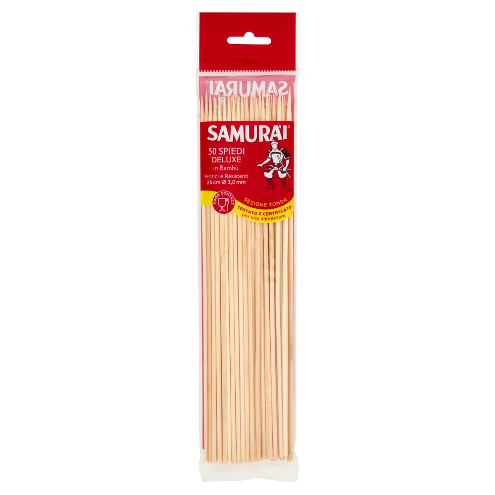 Spiedi Deluxe Tondi In Legno Di Bambu' 25cm Samurai - Foto 1