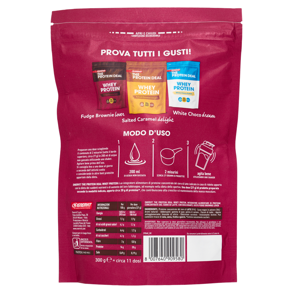 Enervit The Protein Deal Whey Protein Fudge Brownie Lover - Foto 3