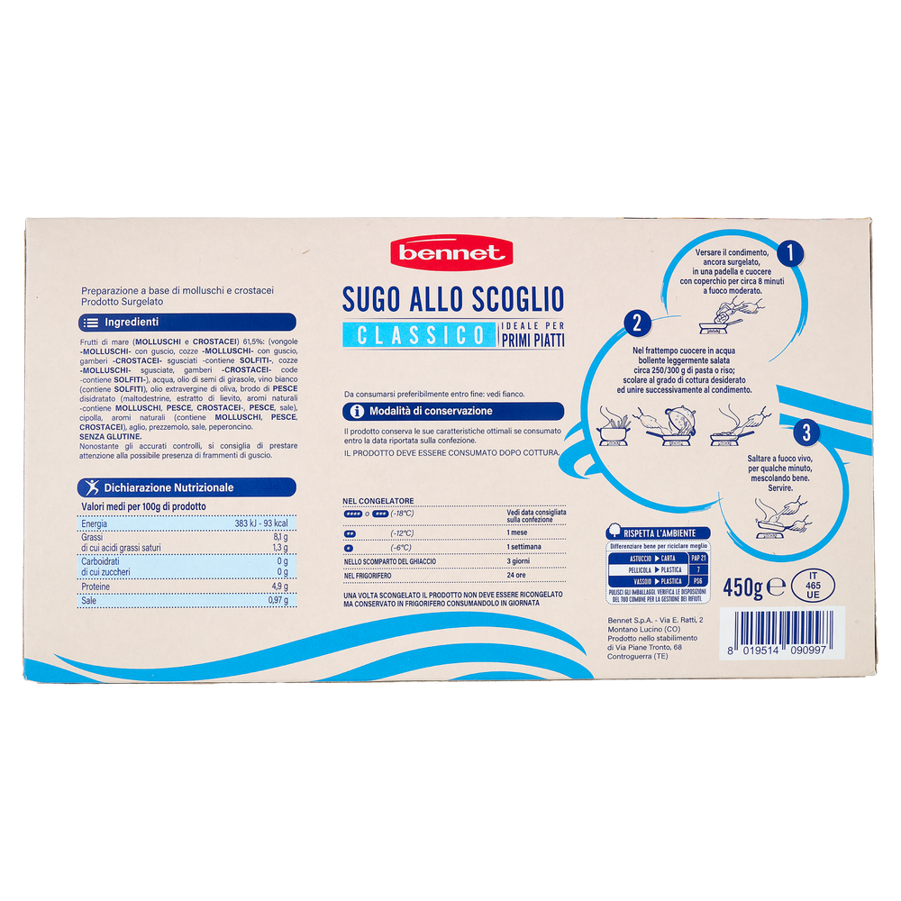 Sugo Allo Scoglio Classico Surgelato Bennet - Foto 3