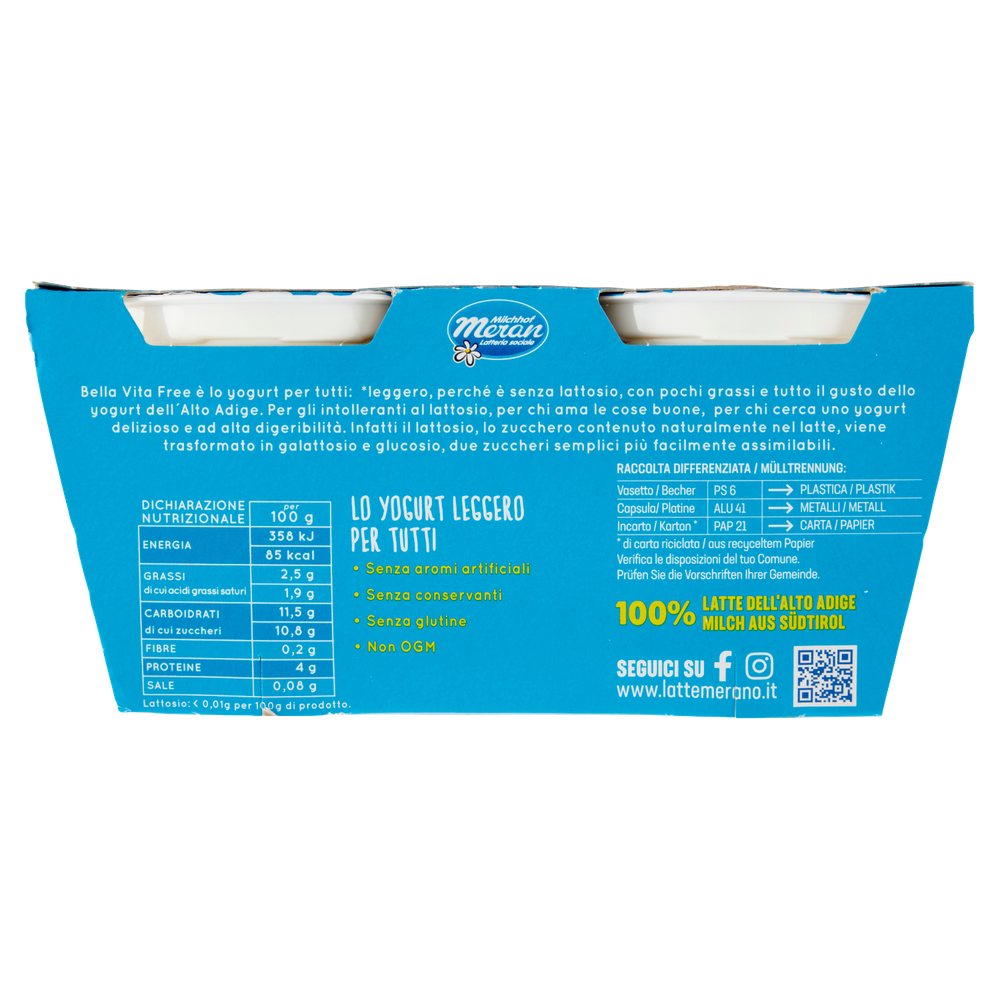 Yogurt Senza Lattosio Al Cocco Bella Vita 2 Da Gr.125 - Foto 3