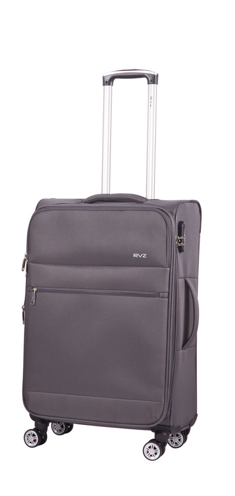 Trolley In Poliestere Grigio 66hx40x27, 4 Ruote Doppie Piroettanti - Foto 1