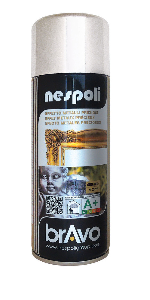 Spray Acrilico Brillante Argento Cromato Effetto Metallo Nespoli Ml.40