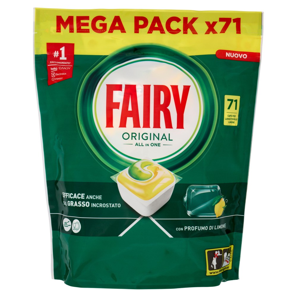 Pastiglie Detersivo Lavastoviglie Original Limone 71 Caps Fairy - Foto 1