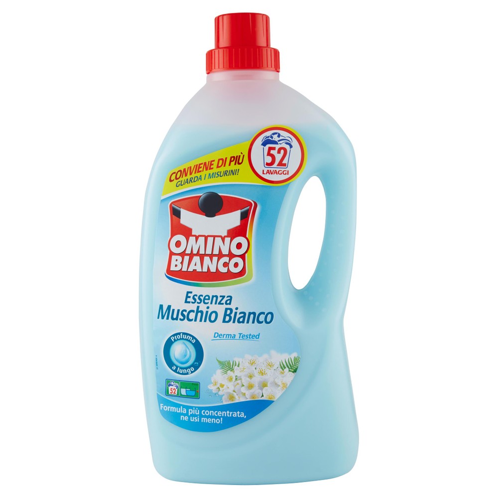 Detersivo Liquido Per Lavatrice Omino Bianco Muschio Bianco 52 Lavaggi