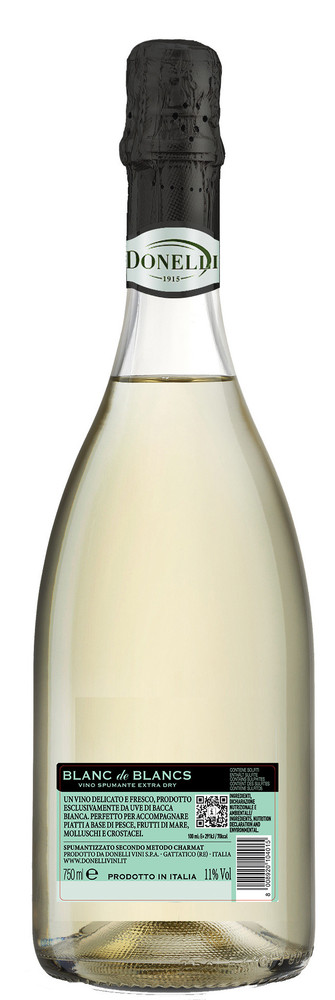Spumante Bianco Blanc De Blanc Extra Dry Donelli - Foto 2