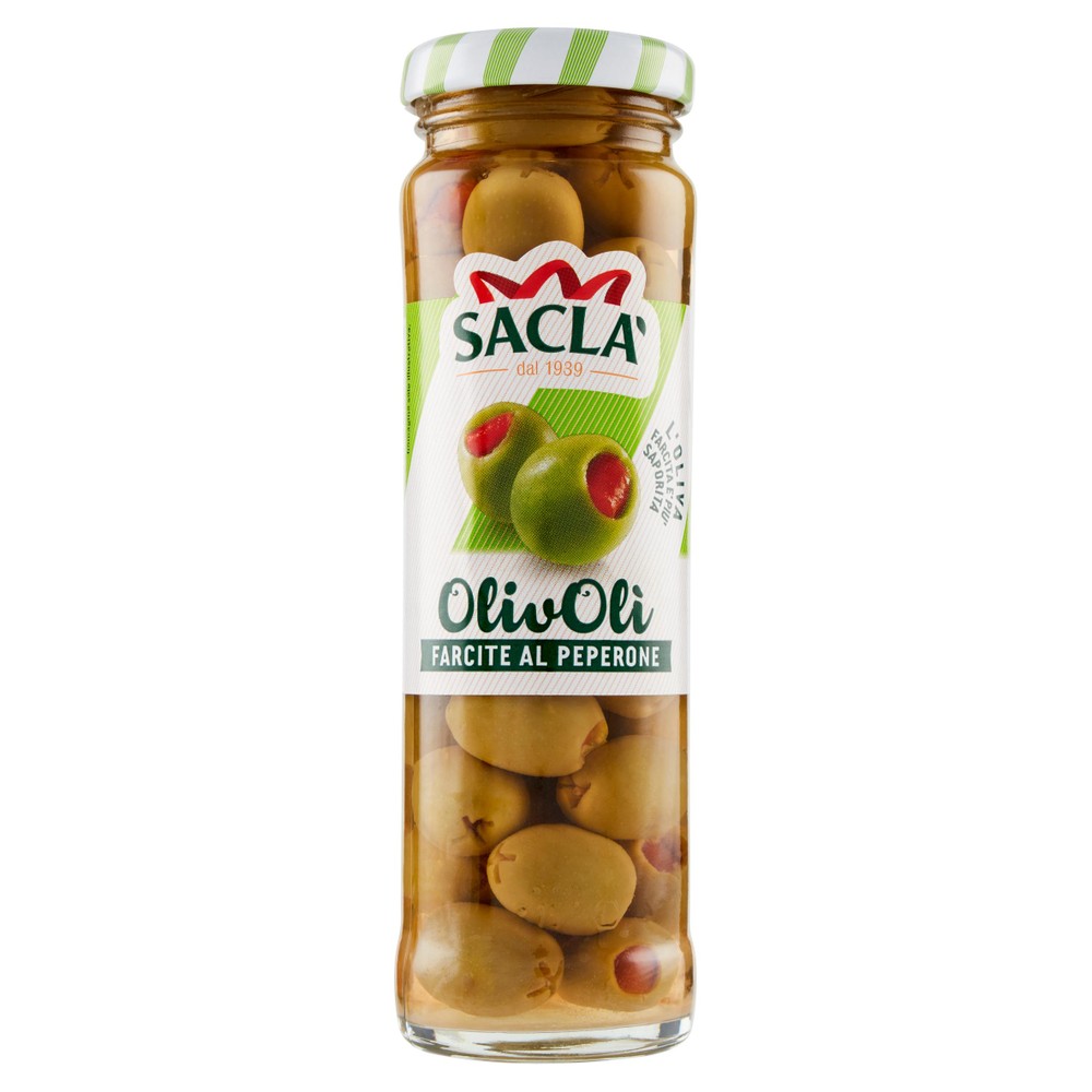 Olive Verdi Olivoli' Farcite Al Peperone In Salamoia Sacla' - Foto 1