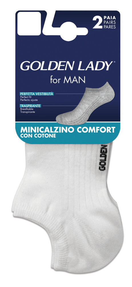 Minicalze Uomo Comfort M/ L Bianco Conf Da 2 Golden Lady - Foto 1