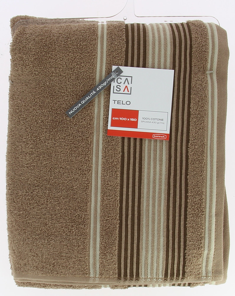 Telo Spugna Bordo Jacquard Cm100x150 Nocciola Casa - Foto 1