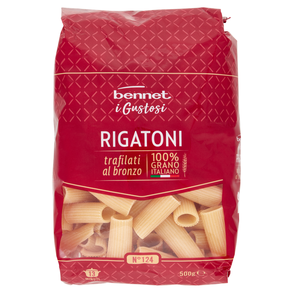 Pasta Rigatoni N.124 Trafilati Al Bronzo Bennet I Gustosi - Foto 1