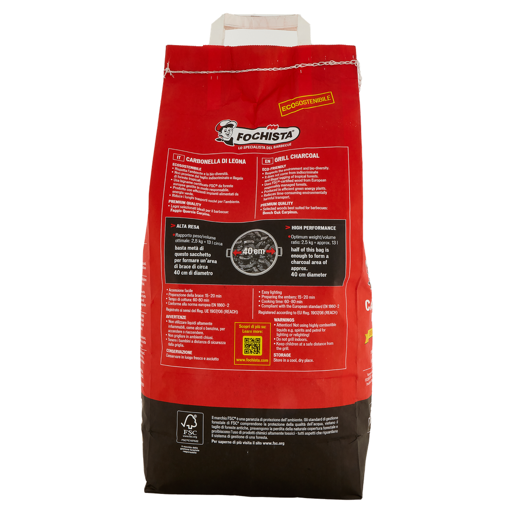 Bio-Carbonella 2,5 Kg. Fochista - Certificata Fsc - Foto 3