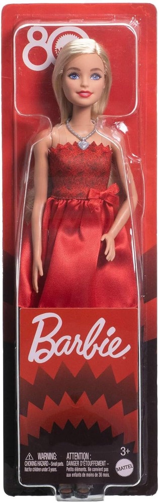 Barbie Anniversario Mattel 80° Bambola Celebrativa In Abito Rosso - Foto 1