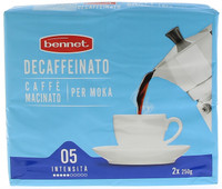 Caffè Macinato Moka Decaffeinato Bennet, Conf. 2 Da 250 Gr