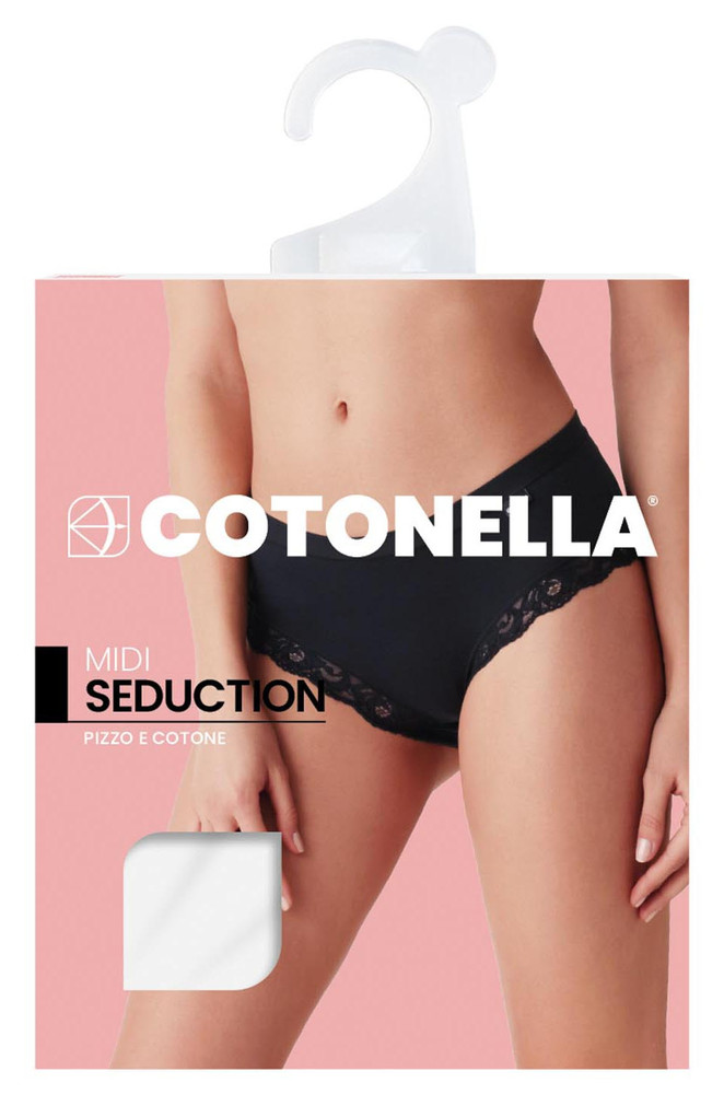 Slip Midi Donna Con Pizzo Taglia 6 Bianco Cotonella - Foto 2
