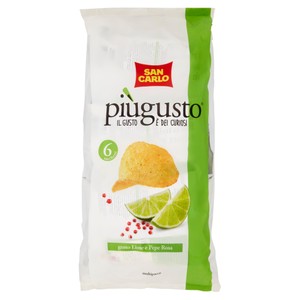Patatine Piu'gusto Al Lime E Pepe Rosa Senza Glutine 6x25g San Carlo - Foto 1