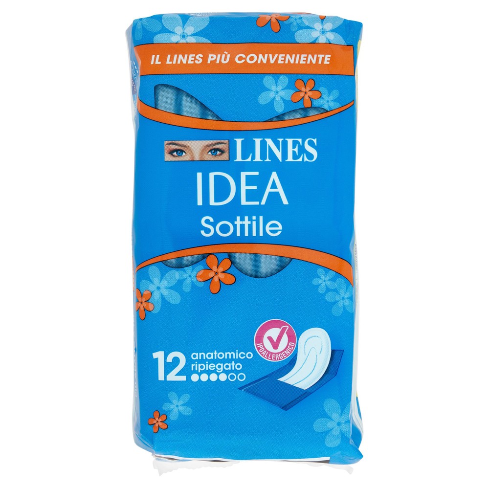 Assorbeti Sottili Ripiegati Anatomici 12 Pezzi Lines Idea - Foto 1