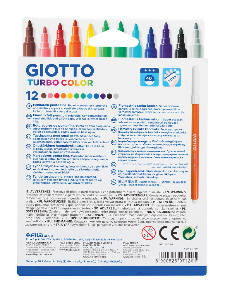 Pennarelli Punta Fine Turbo Color Giotto - Foto 2