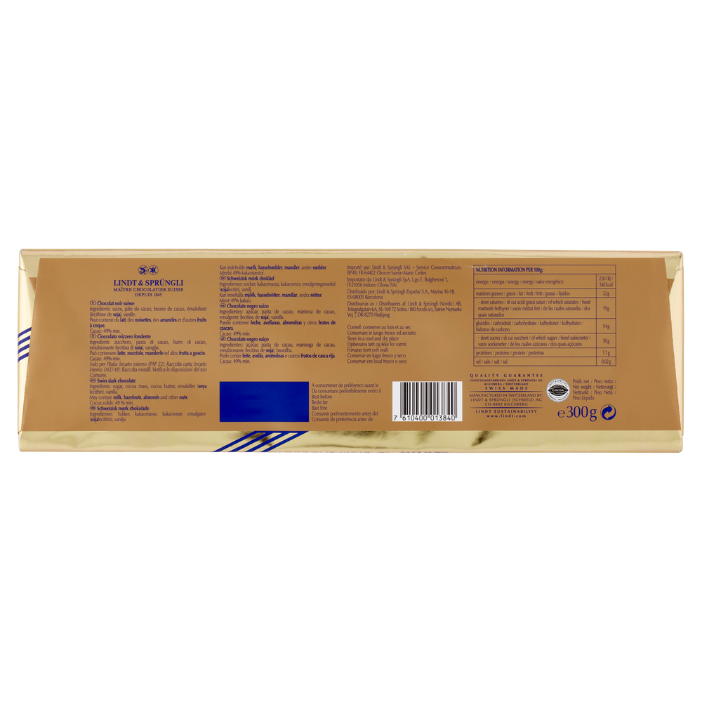 Tavoletta Di Cioccolato Fondente Gold Maxi Formato Lindt - Foto 3