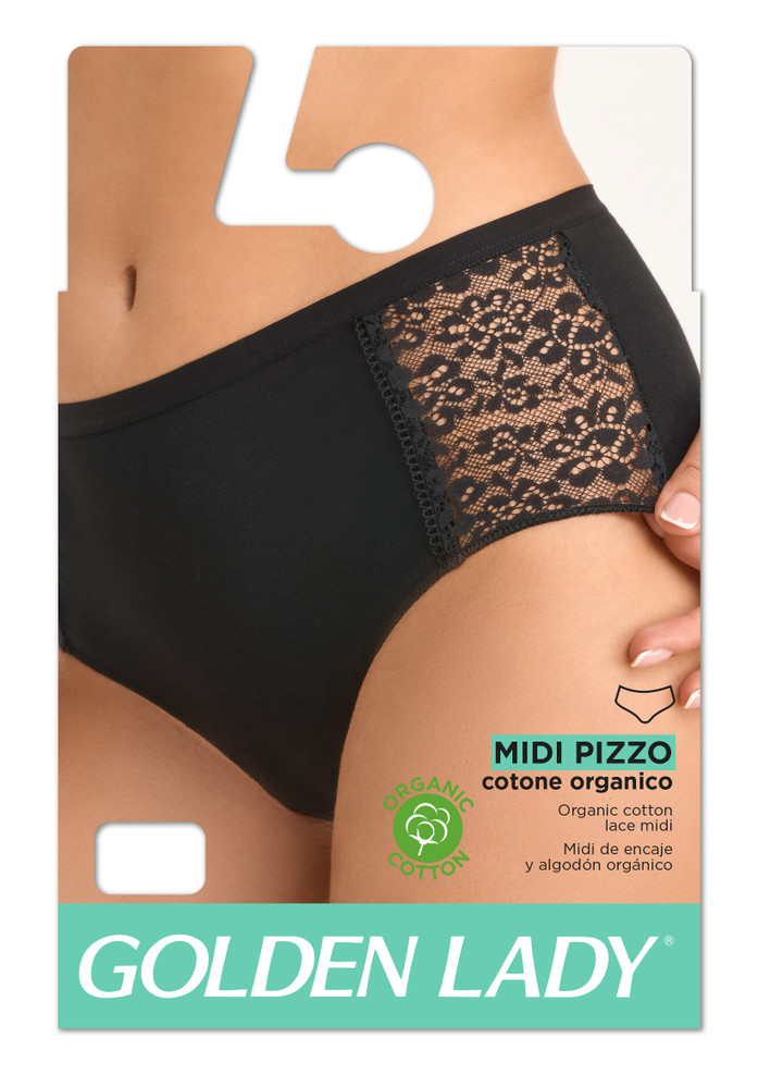 Slip Donna Midi Con Inserti In Pizzo Taglia 4 Bianco Golden Lady - Foto 2