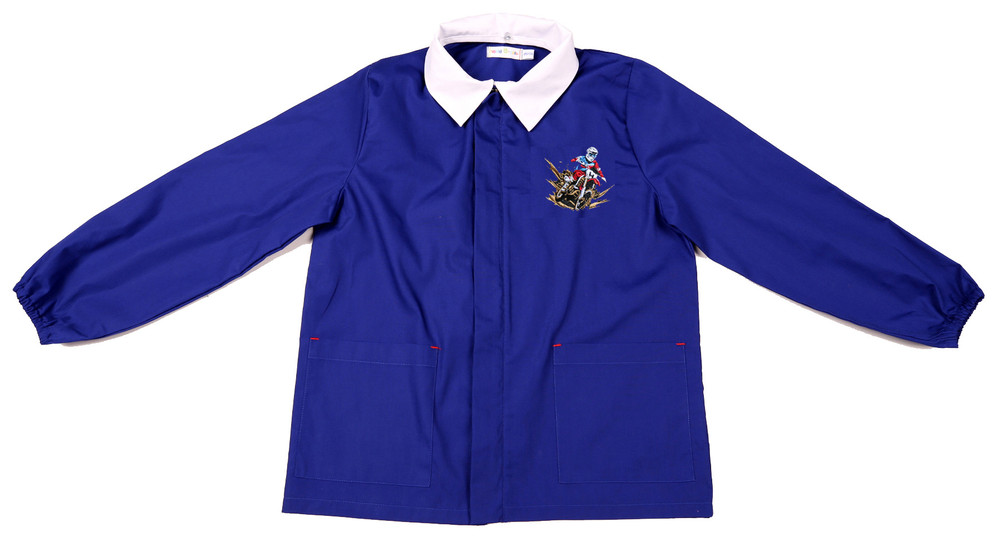 Casacca Scuola Bambino 7 Anni Bluette Ricamo Moto - Foto 1
