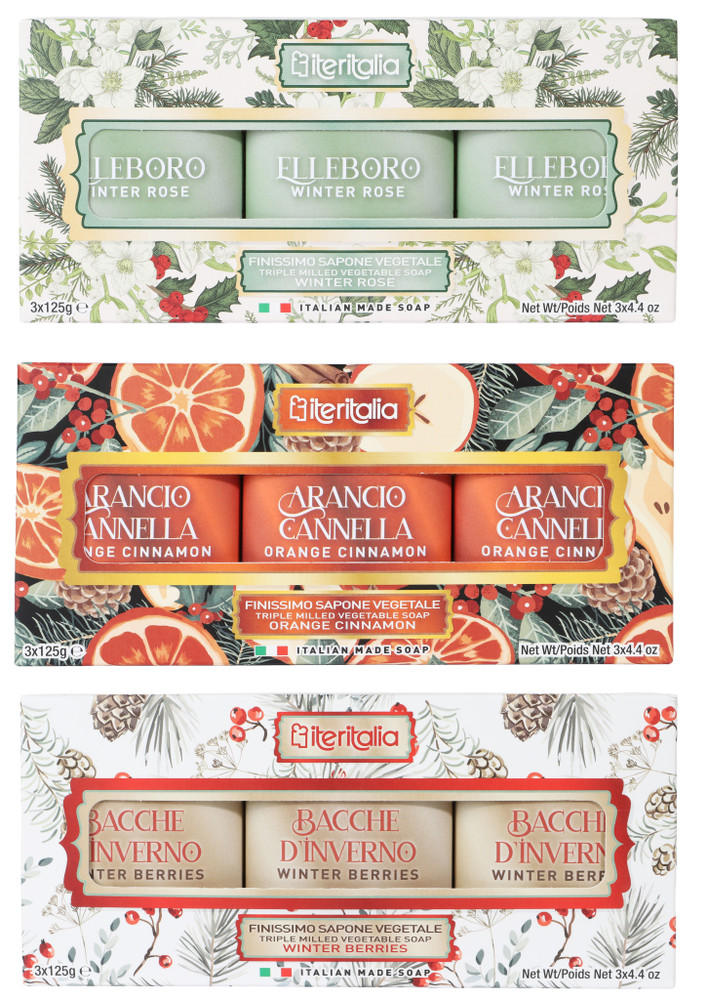 Cofanetto Natale N.3 Saponette Vegetali In 3 Varianti Assortite - Foto 1