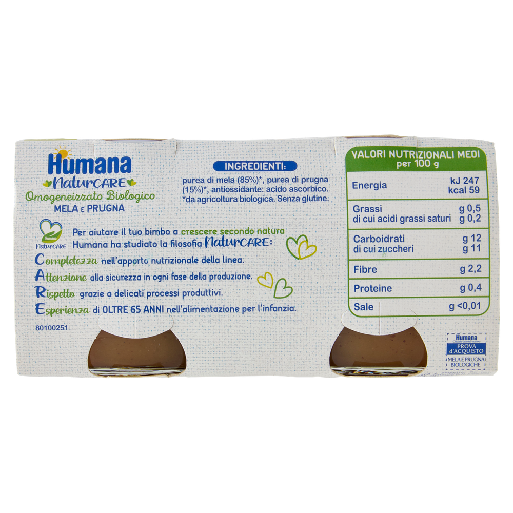 Omogeneizzato Mela E Prugna Bio 2x100g Humana - Foto 3