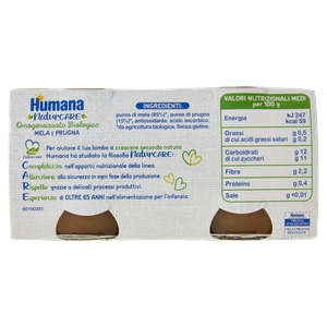 Omogeneizzato Mela E Prugna Bio 2x100g Humana - Foto 3