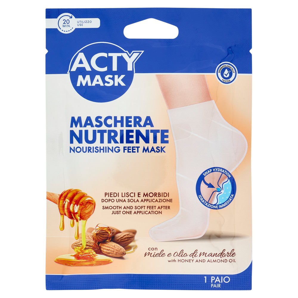 Acty Mask Maschera Nutriente Piedi Con Miele E Olio Di Mandorle 1 Pz - Foto 1