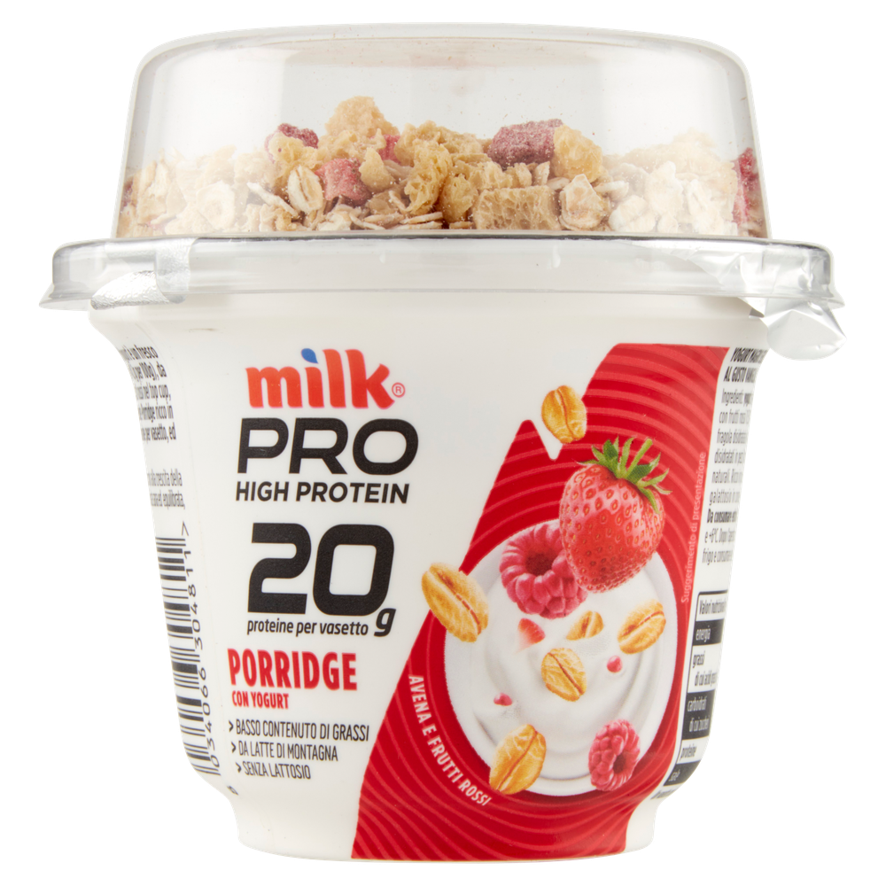 Milk Pro Porridge Con Yogurt Avena E Frutti Rossi
