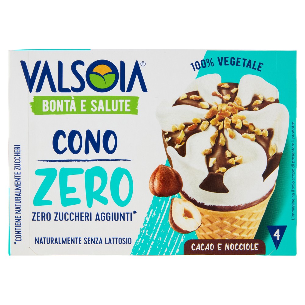 Valsoia Bonta' E Salute Cono Zero Zuccheri Cacao E Nocciole 4x75g - Foto 1
