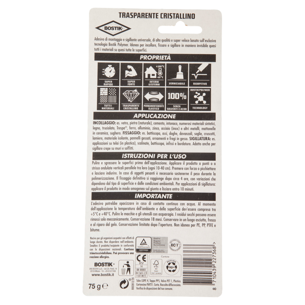 Colla Di Montaggio Poly Max Trasparente Blister 75g Bostik - Foto 3