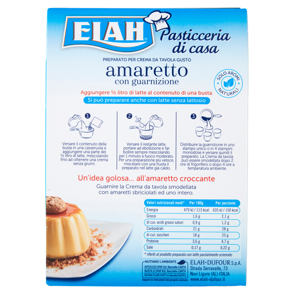 Praparato Per Crema Da Tavola Gusto Amaretto Con Guarnizione Elah - Foto 3