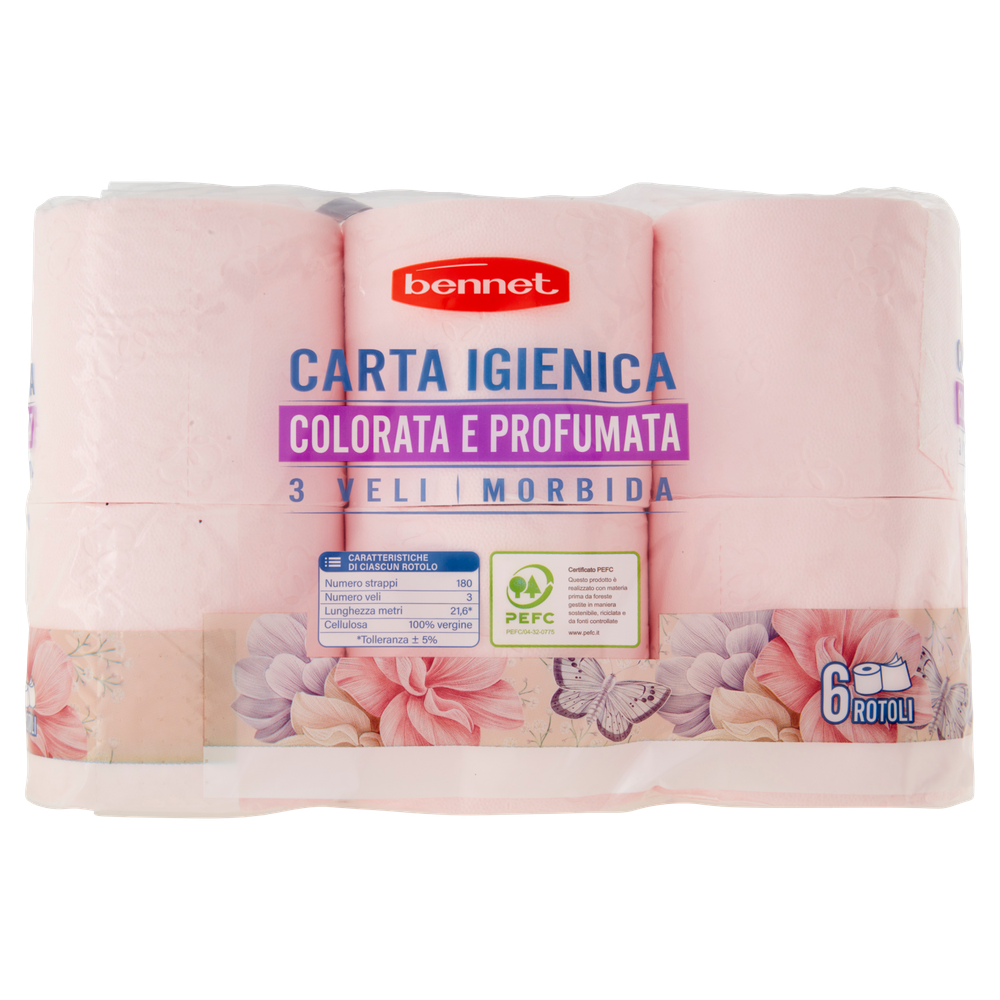 Carta Igienica 2 Veli  Profumata Rosa Bennet - Foto 3