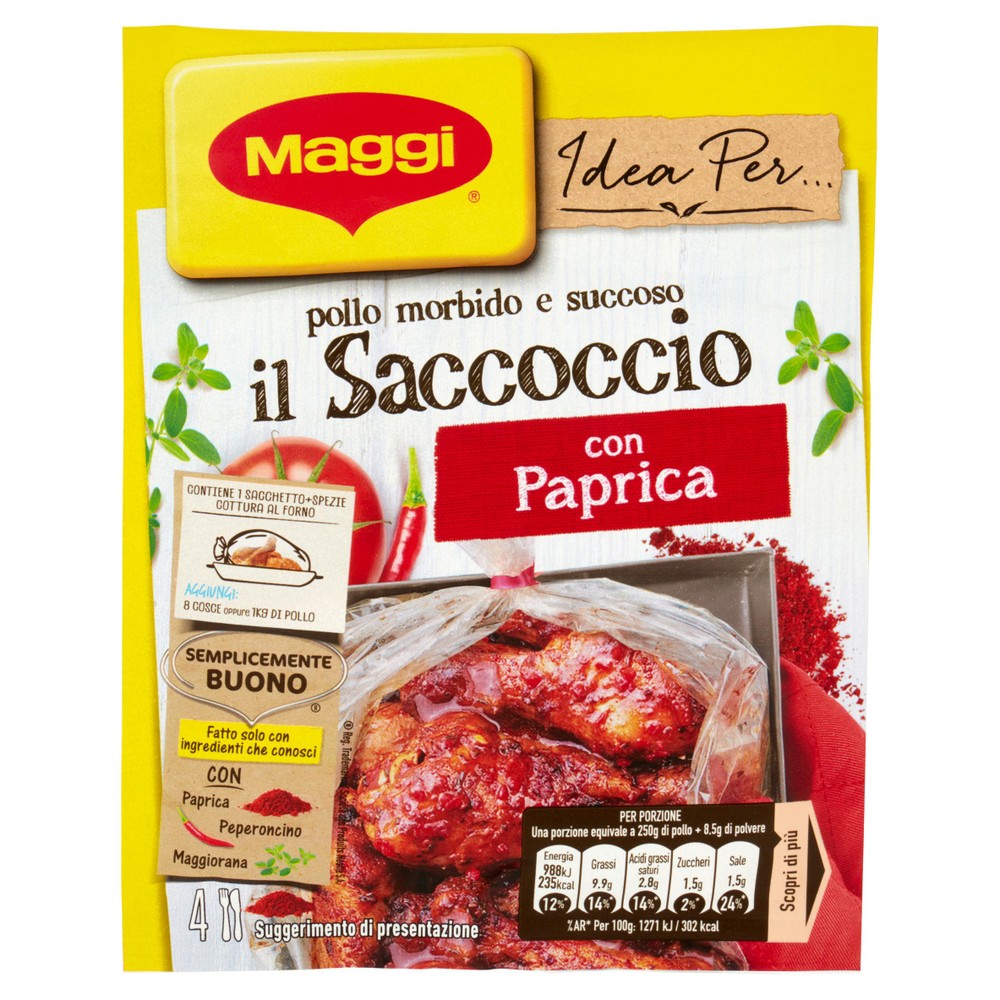 Condimento Il Saccoccio Spezie Per Pollo Paprika 1pz Maggi - Foto 1